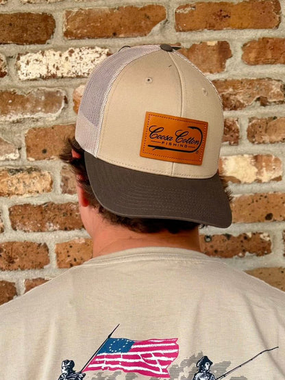 Coosa Cotton Logo Leather Patch Trucker Snapback Hat