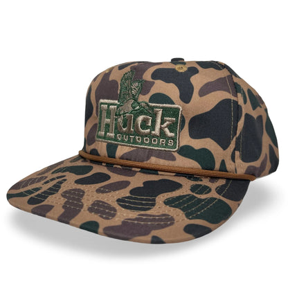 Huck Outdoors Delta Camo Duck Rope Snapback Hat