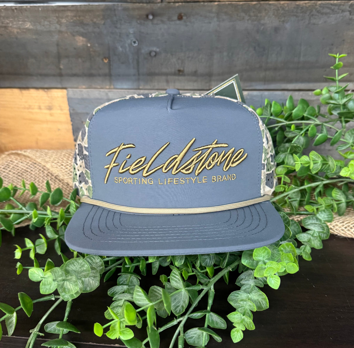 Fieldstone Outdoors Script Logo Rope Snapback Hat
