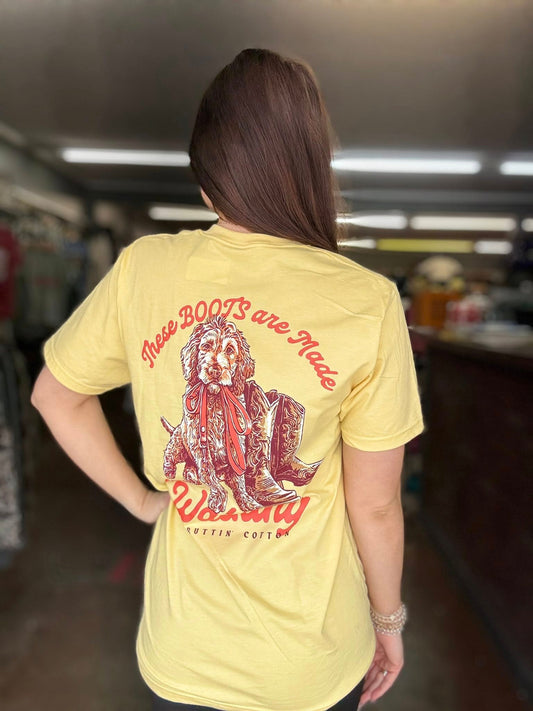 Struttin Cotton Women's Doodle Boots S/S TEE Shirt