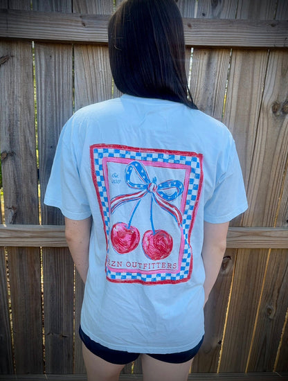 EZN Outfitters Women's USA Cherries S/S TEE Shirt