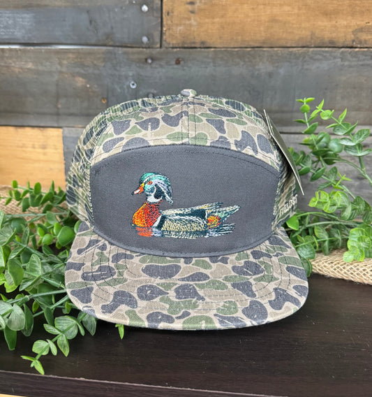Fieldstone Outdoors Backwoods Camo Wood Duck 7 Panel Snapback Hat