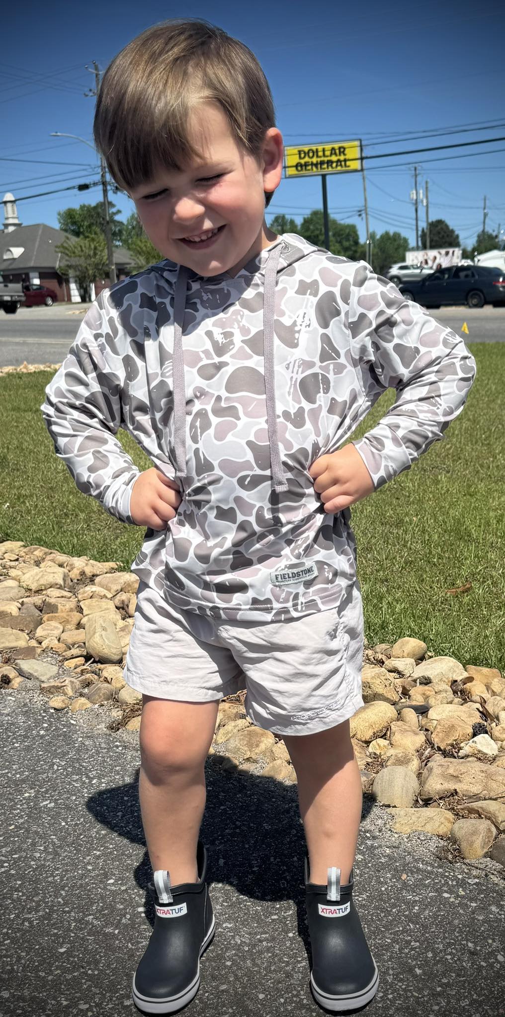 Fieldstone Outdoors Youth Marsh Camo Performance Hoodie