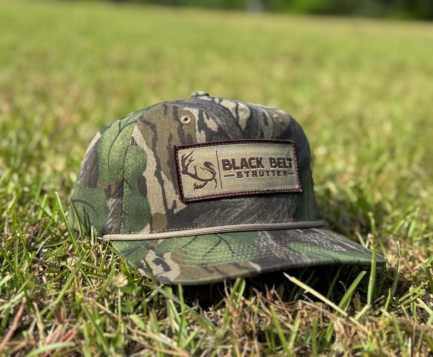 Black Belt Strutter Woven Patch Rope Snapback Hat