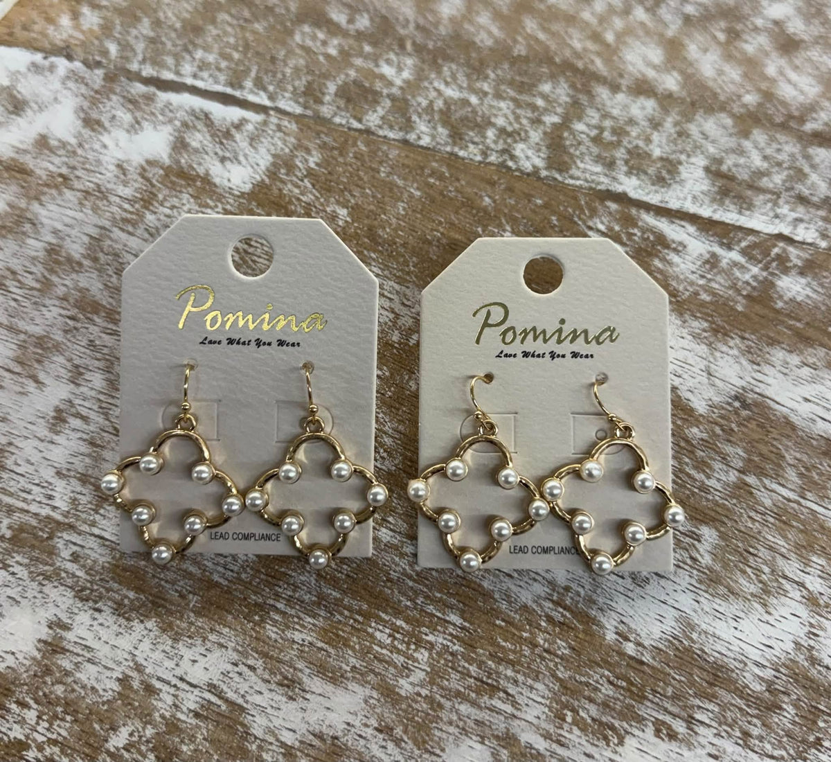 Pearl Accent Quatrefoil Earrings