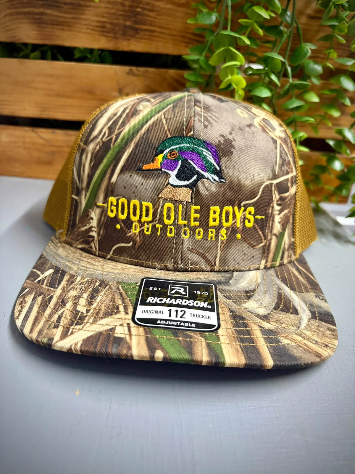 Good OLE Boy Outdoors Wood Duck Head Embroidered Snapback Hat