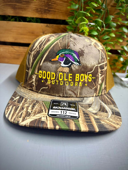 Good OLE Boy Outdoors Wood Duck Head Embroidered Snapback Hat