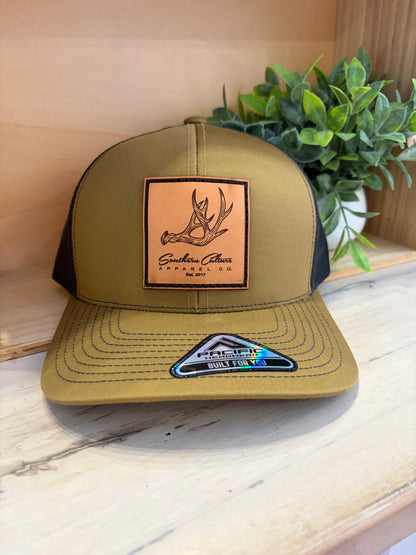 Southern Culture Antler Leather Patch Snapback Hat