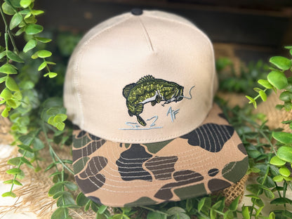 American Fetcher Largemouth Bass 7 Panel Snapback Hat