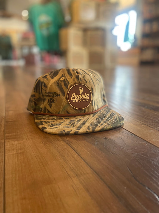 Panola Brand Rubber Patch Camo Rope Snapback Hat