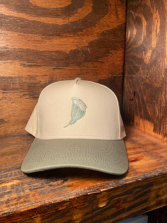 Panola Brand Feather 2 Tone Trucker Snapback Hat