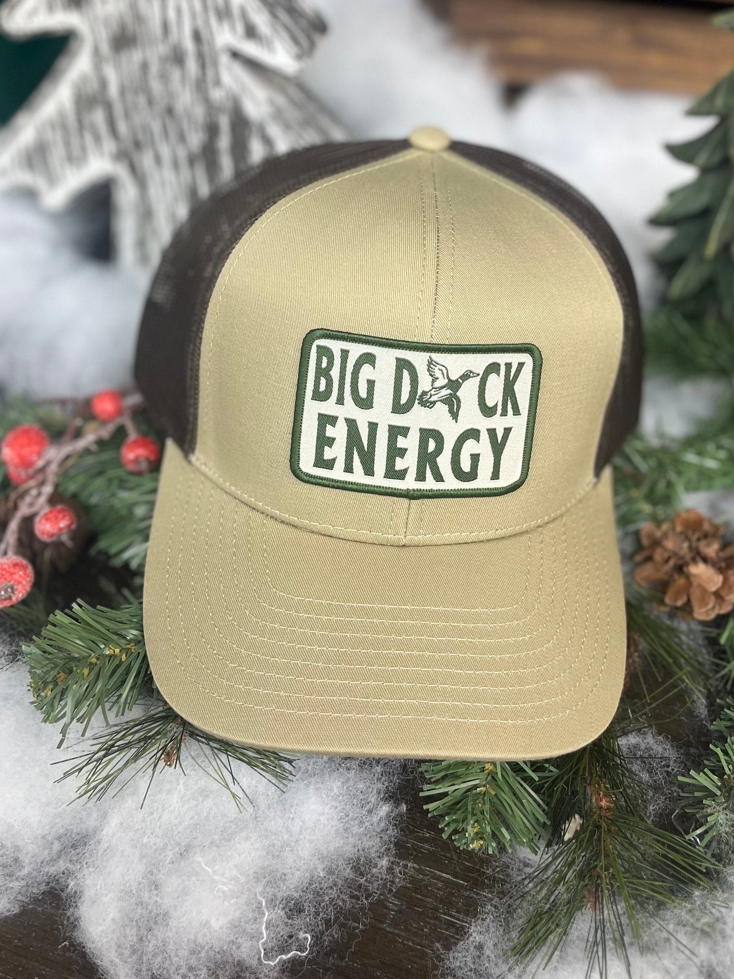Low Country Comfort Big Duck Energy Green Patch Snapback Hat