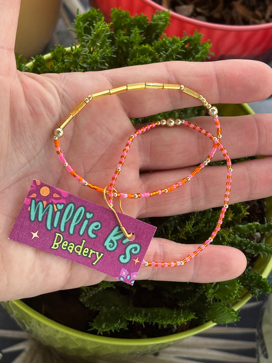 Pink/Orange Bracelet Stack