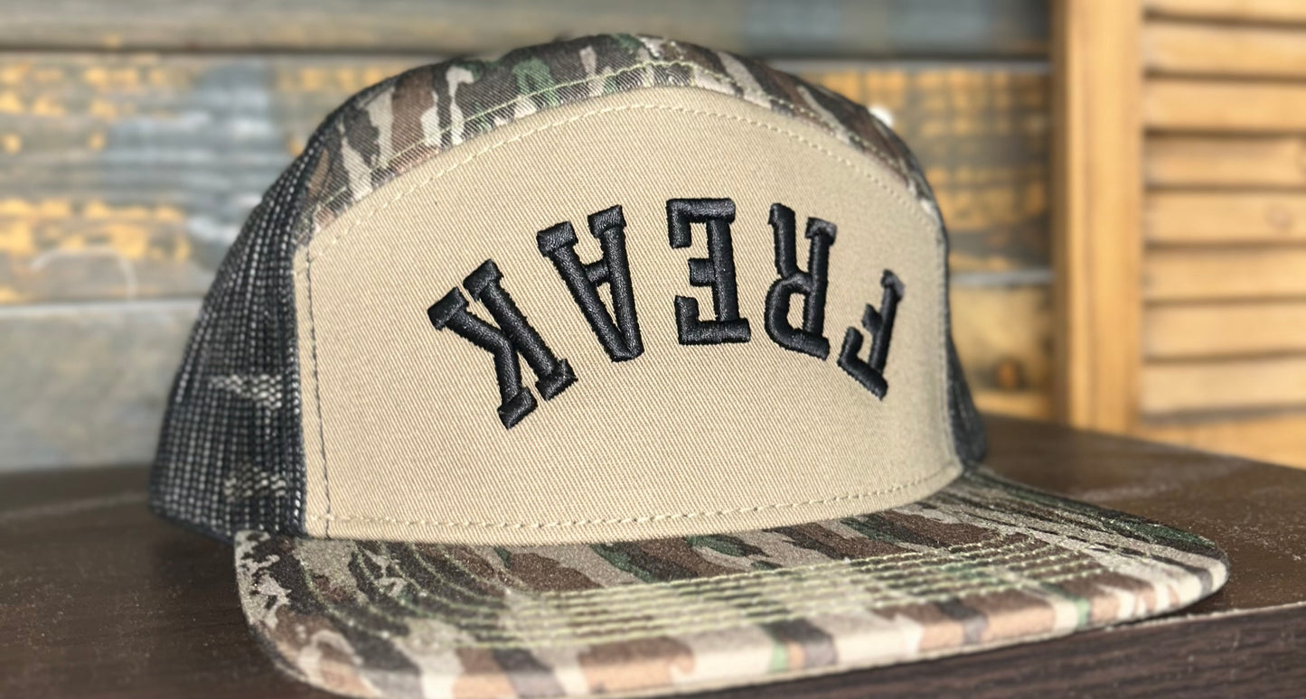Freak Outdoors Woodsman Upside Down Freak Embroidered 7 Panel Snapback Hat