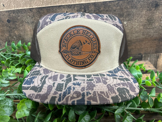 Speckle Bellies XL Circle Logo 7 Panel Snapback Hat