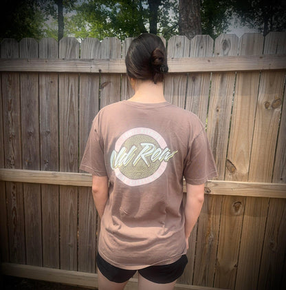 Old Row Outdoors Circle Logo Cream w Espresso S/S TEE Shirt