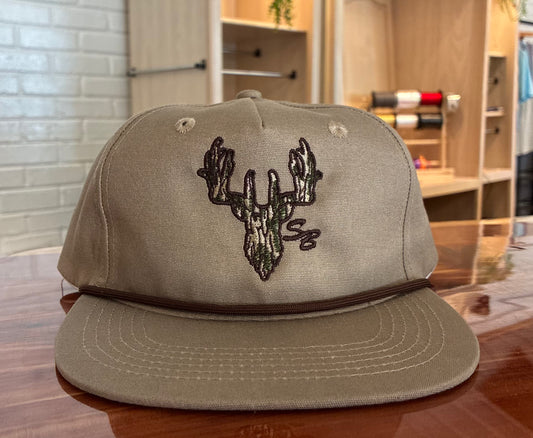 Speckle Bellies Camo Deer Rope Snapback Hat