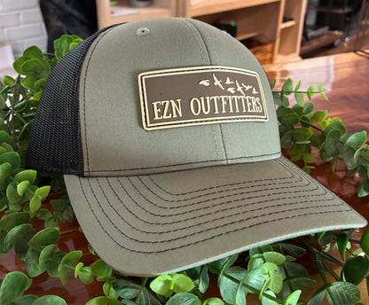EZN Outfitters Brown Rubber Patch Logo Snapback Hat