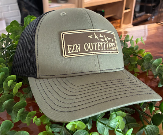 EZN Outfitters Brown Rubber Patch Logo Snapback Hat