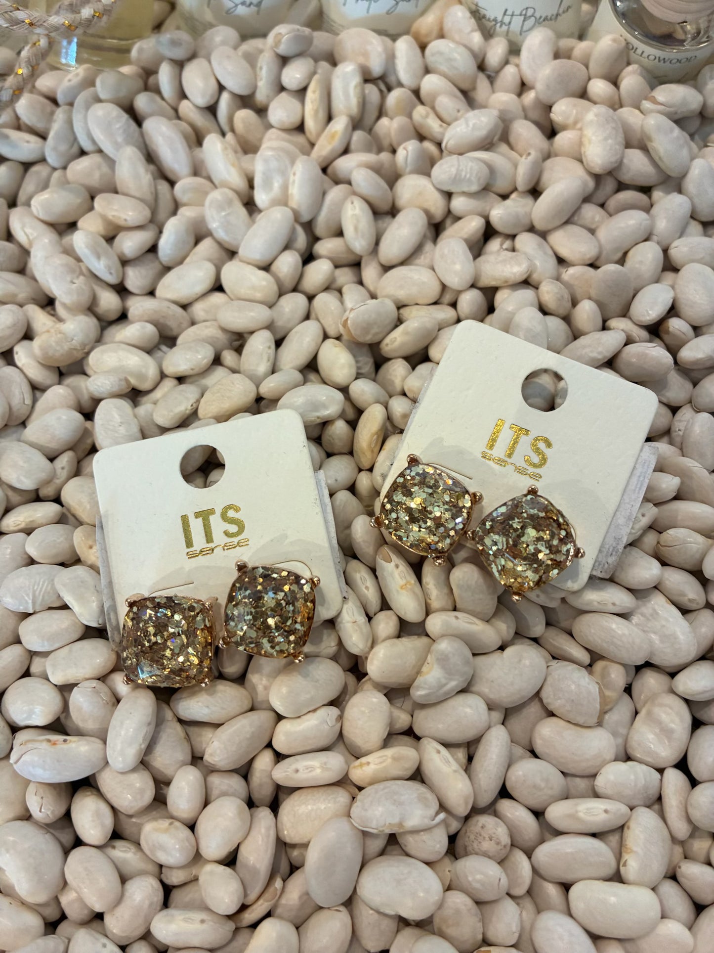 JHP Collections Dazzlings Variety Colors of Semi Precious Glass Stud Earrings