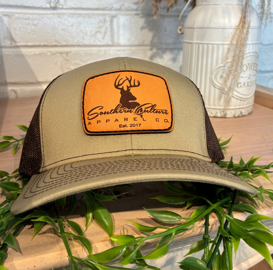 Southern Culture Buck Leather Patch Snapback Hat