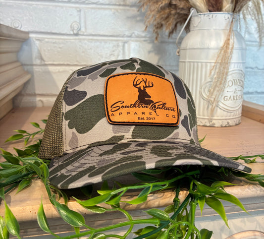 Southern Culture Buck Leather Patch Snapback Hat