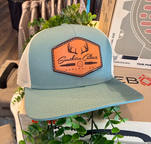 Southern Culture Bullet & Antlers Light Leather Patch Snapback Hat