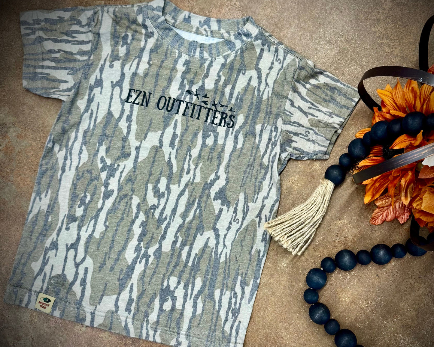 EZN Outfitters Youth Mossy Oak Washed Out Black Ink S/S TEE Shirt