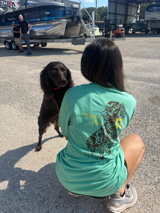 Struttin Cotton Women's Boykin with Sunflowers S/S TEE Shirt