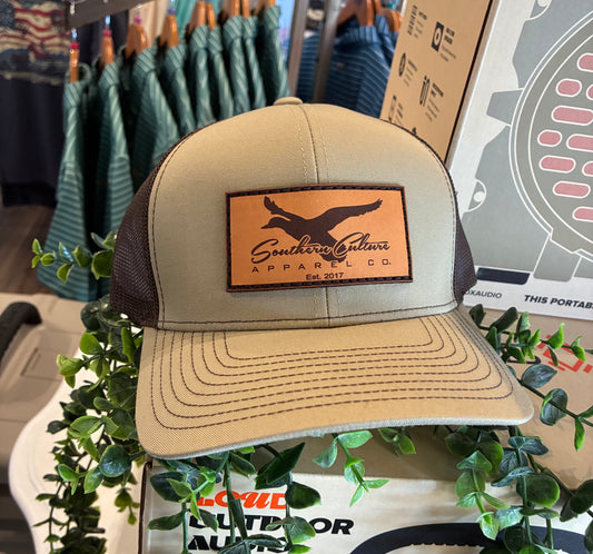 Southern Culture Mallard in Flight Leather Patch Snapback Hat