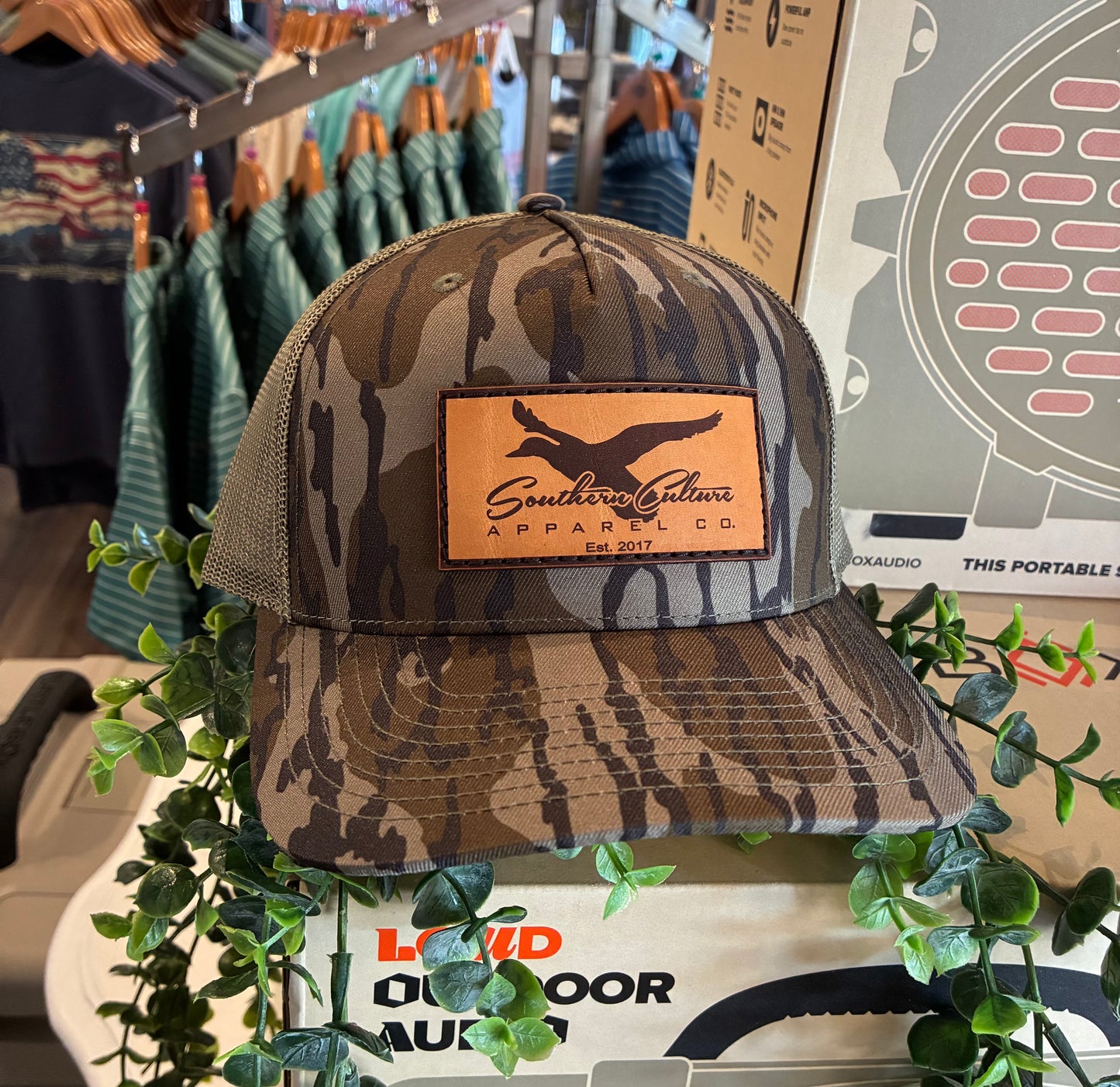 Southern Culture Mallard in Flight Leather Patch Snapback Hat