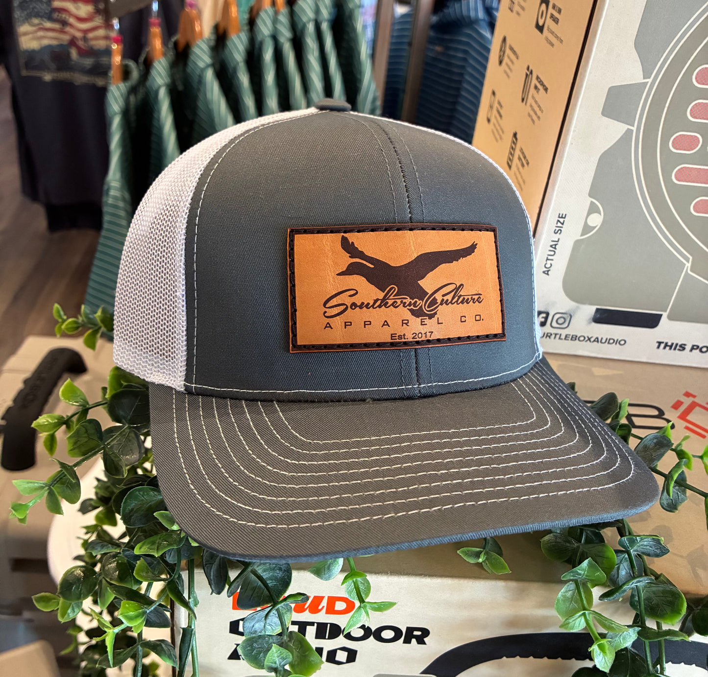 Southern Culture Mallard in Flight Leather Patch Snapback Hat