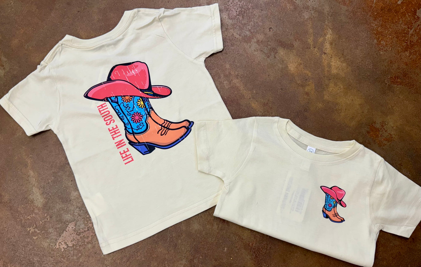 Life in the South Youth Girl Cowgirl Boots S/S TEE Shirt