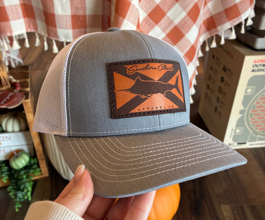 Southern Culture State Marlin Leather Patch Snapback Hat