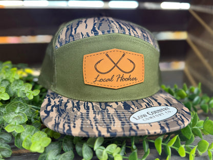Local Hooker 7 Panel Leather Patch Snapback Hat