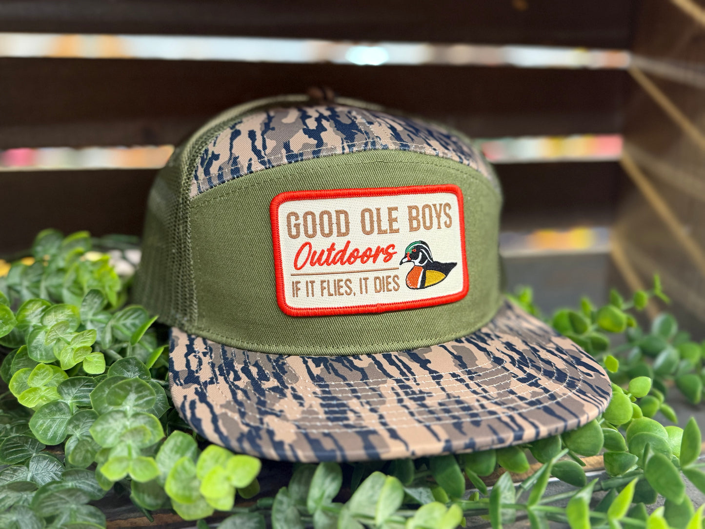 Good OLE Boy Outdoors If it Flies Patch 7 Panel Snapback Hat