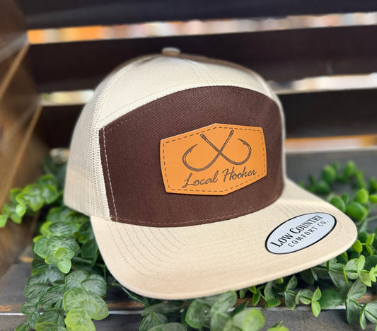 Local Hooker 7 Panel Leather Patch Snapback Hat
