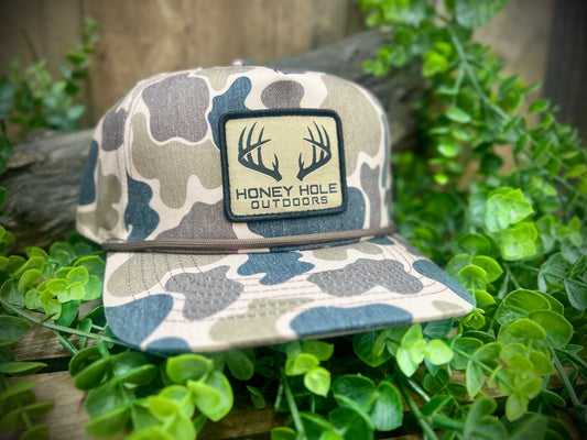 Honey Hole Outdoors Twill Buck Patch Rope Snapback Hat