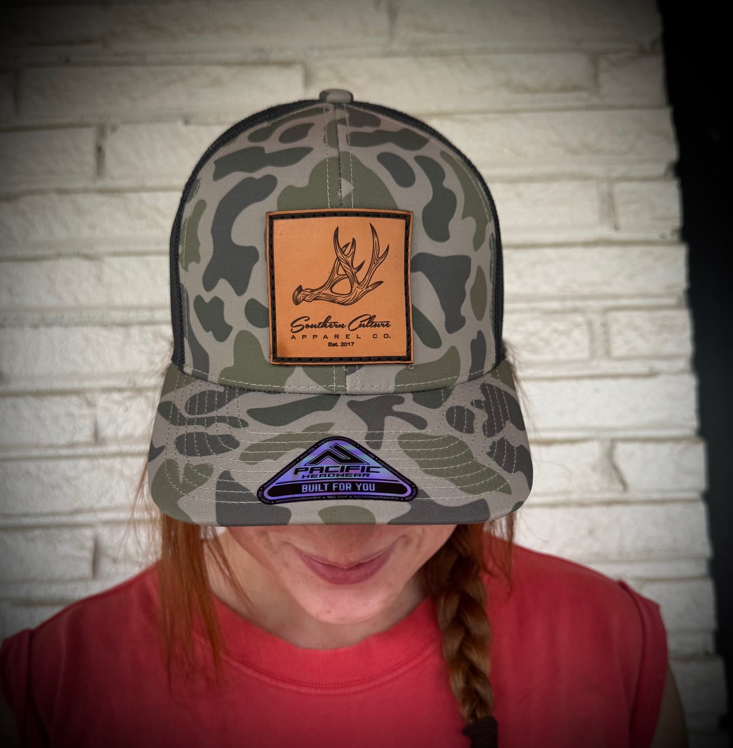 Southern Culture Antler Leather Patch Snapback Hat