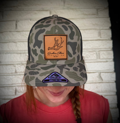 Southern Culture Antler Leather Patch Snapback Hat