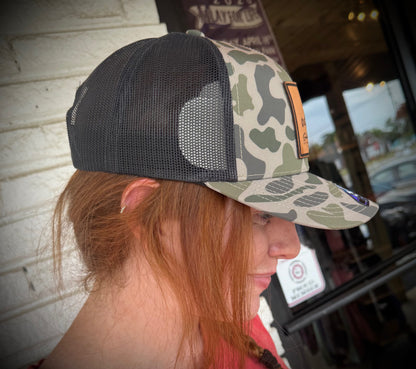 Southern Culture Antler Leather Patch Snapback Hat