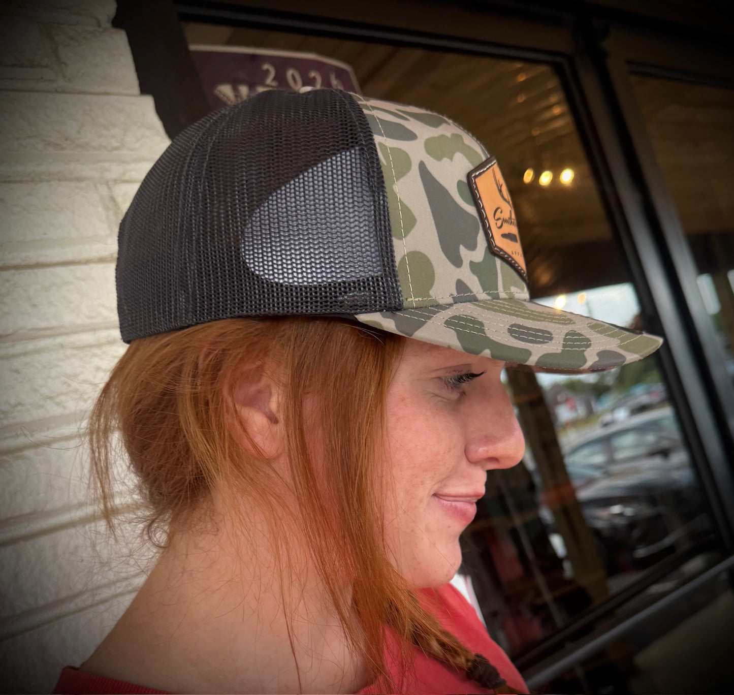 Southern Culture Bullet & Antlers Light Leather Patch Snapback Hat