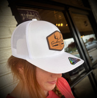 Southern Culture Bullet & Antlers Light Leather Patch Snapback Hat