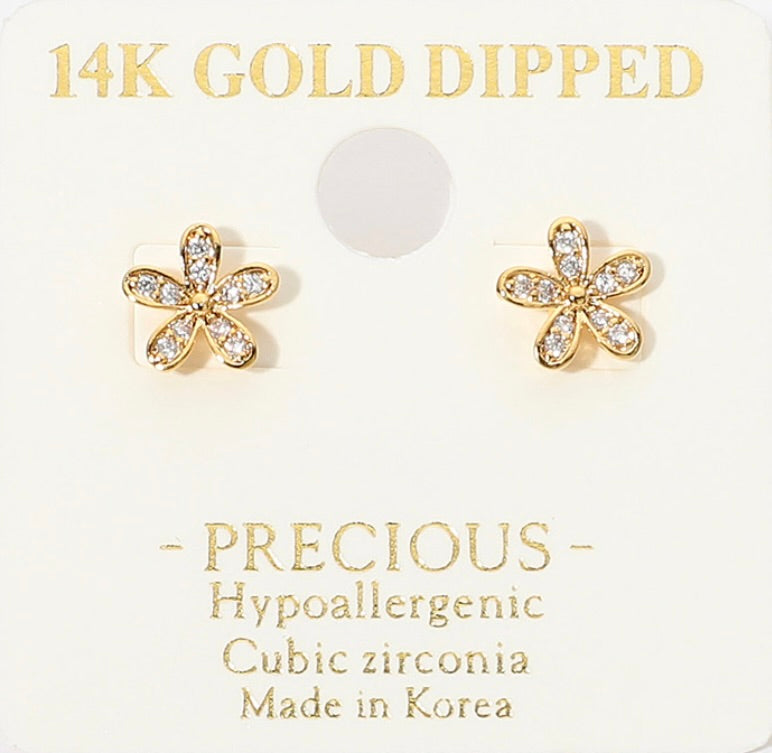 Cz Floral Studs