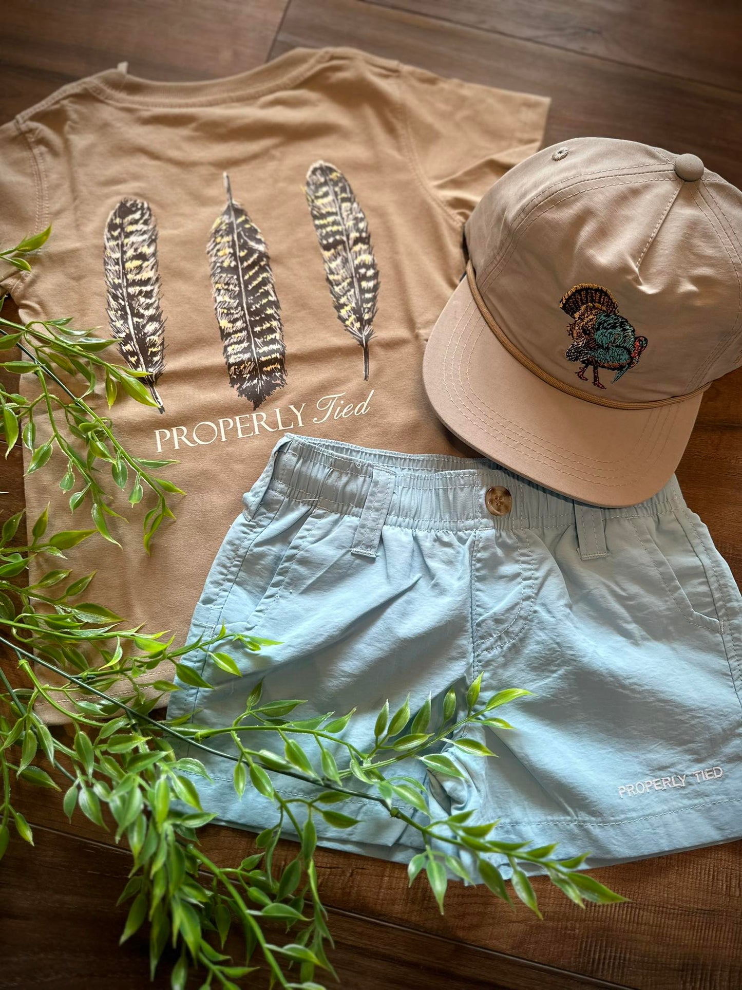 Properly Tied Youth Triple Feather S/S TEE Shirt