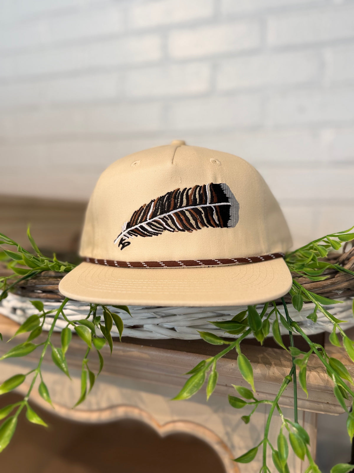 Knotted Pine Trading Co. Turkey Feather Rope Snapback Hat