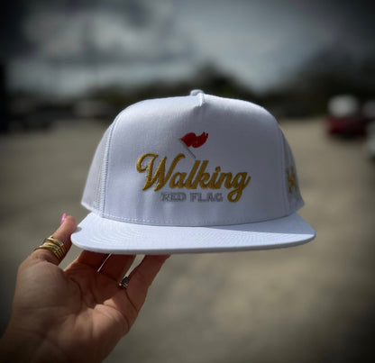 Mad Hatter Walking Red Flag Trucker Snapback Hat