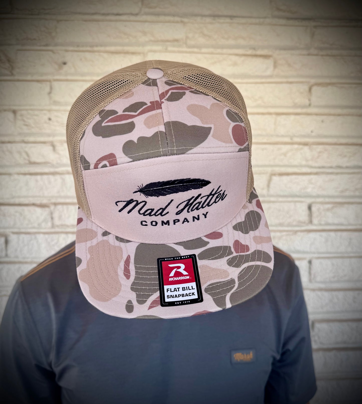 Mad Hatter Feather 7 Panel Snapback Hat