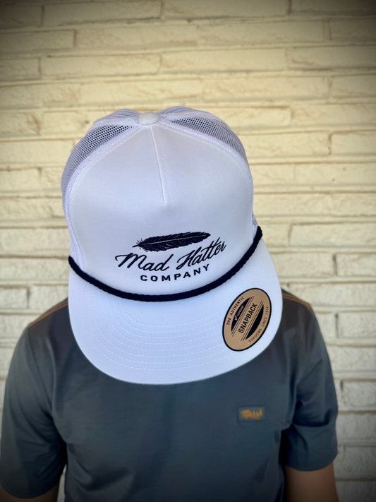 Mad Hatter Feather Rope Trucker Snapback Hat