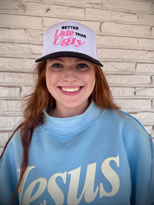 Mad Hatter Women's Better Late Than Ugly Trucker Hat
